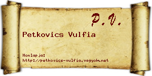 Petkovics Vulfia névjegykártya